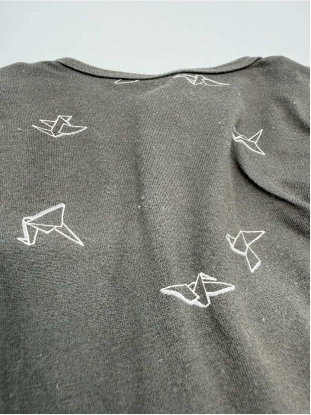 modern moments by Gerber Gray Bird Print Newborn Knit Coverall Zip One-Piece